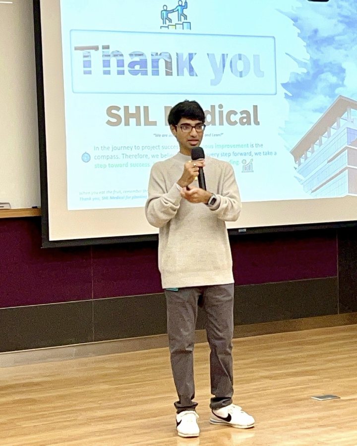Neethish Kumar Unnam presenting at SHL Medical